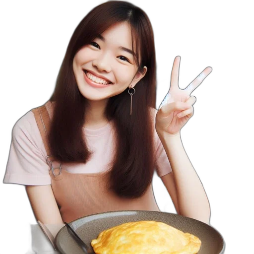 food, photorealistic, oil painting, vaporwave transparent PNG cut-out