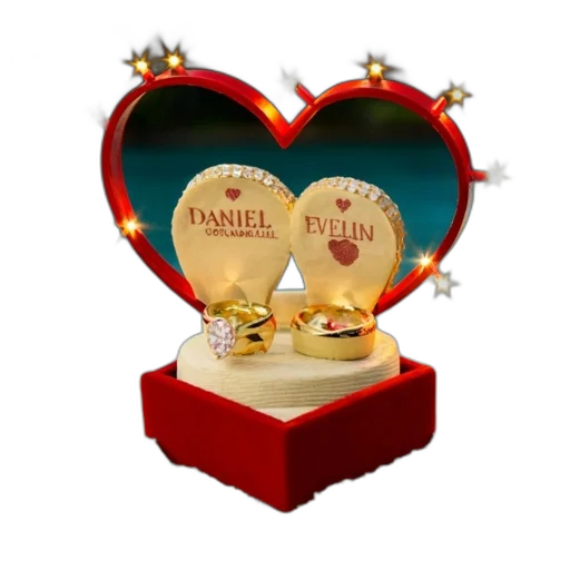 jewelry, 3d render, heart-shaped, display transparent PNG cut-out