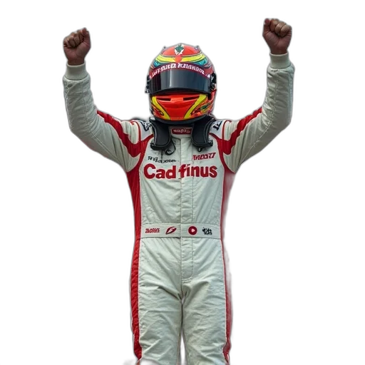 racecar, driver, celebrates, teammates transparent PNG cut-out
