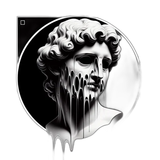 face, mask, concept art, 3d render transparent PNG cut-out