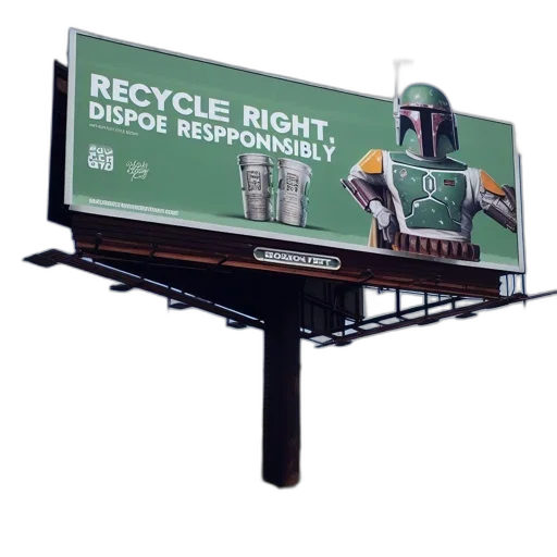 robot, billboard, responsible, disposal transparent PNG cut-out