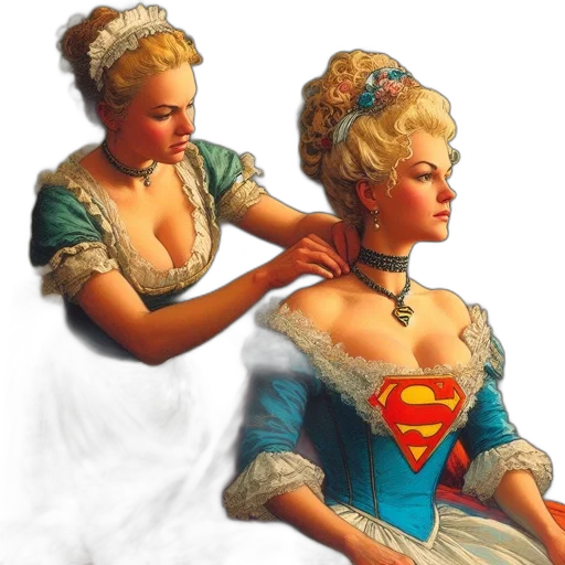 dress, jewelry, crown, oil painting transparent PNG cut-out