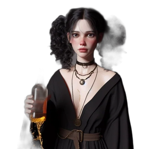 dress, jewelry, fantasy art, concept art transparent PNG cut-out