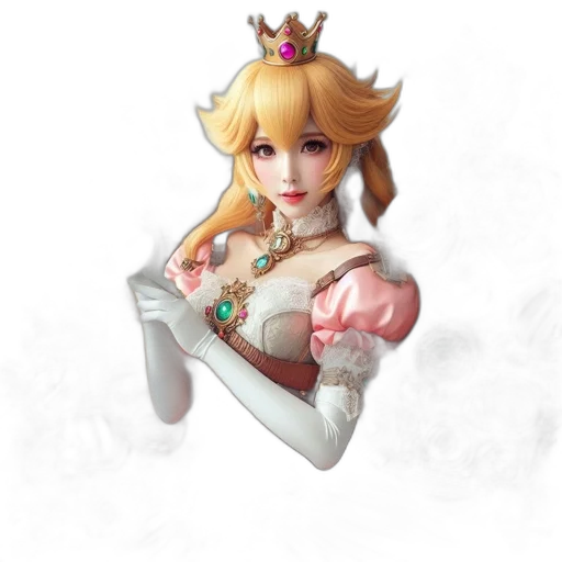 crown, dress, staff, 3d render transparent PNG cut-out