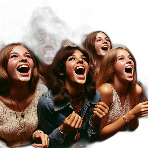 photorealistic, fire, vibrant, crowd transparent PNG cut-out