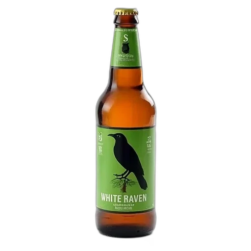 bottle, peter, white, raven transparent PNG cut-out