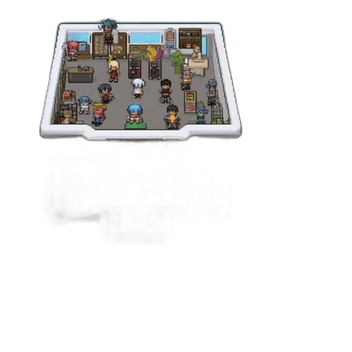 building, pixel art, concept art, 3d render transparent PNG cut-out