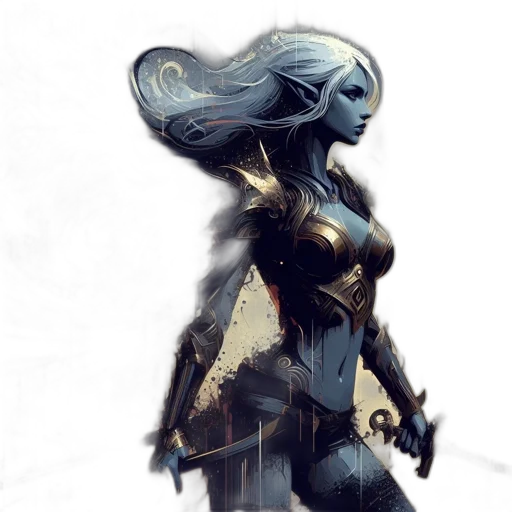 concept art, fantasy art, comic book art, 3d render transparent PNG cut-out
