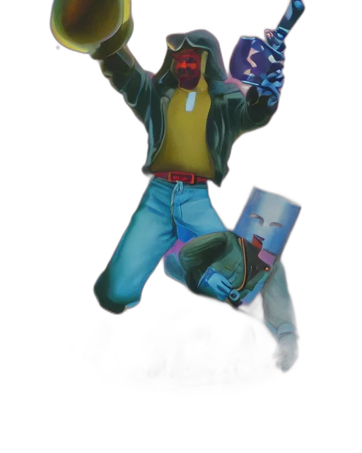 jacket, mask, robot, creature transparent PNG cut-out