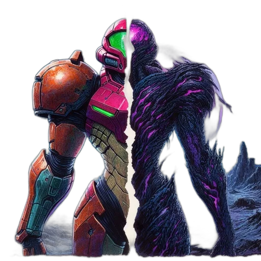 robot, creature, concept art, 3d render transparent PNG cut-out