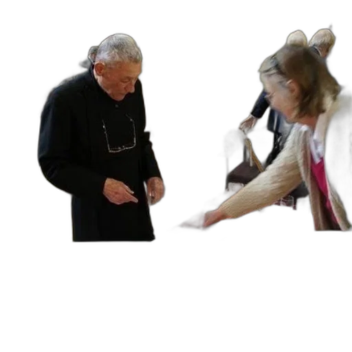 staff, jacket, priest, woman transparent PNG cut-out