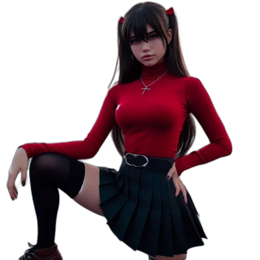 dress, robot, creature, staff transparent PNG cut-out