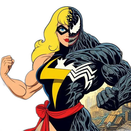 comic book art, cartoon, concept art, fusion transparent PNG cut-out