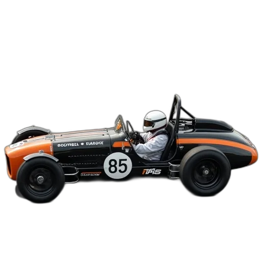 car, vintage, racing, black transparent PNG cut-out