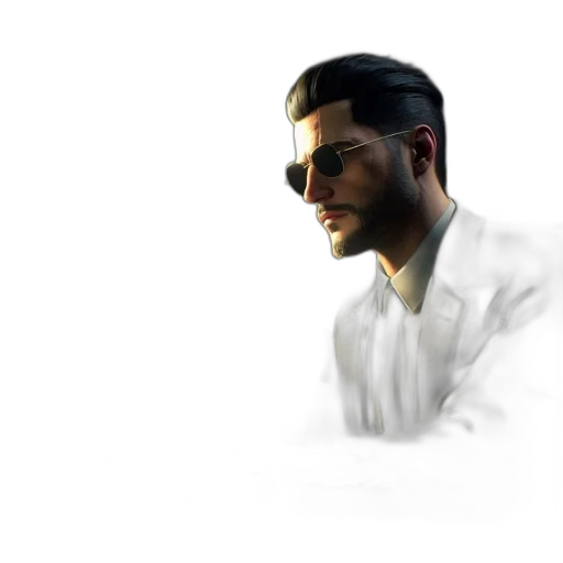 jacket, face, staff, concept art transparent PNG cut-out