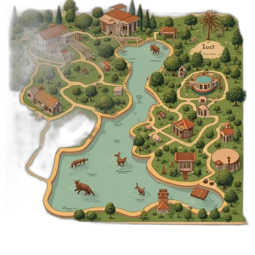 concept art, forest, fog, earth tones transparent PNG cut-out