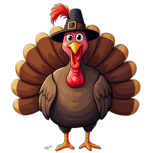 turkey, feather, hat, cartoon transparent PNG cut-out