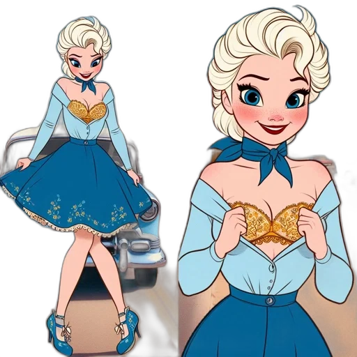 dress, cartoon, concept art, comic book art transparent PNG cut-out