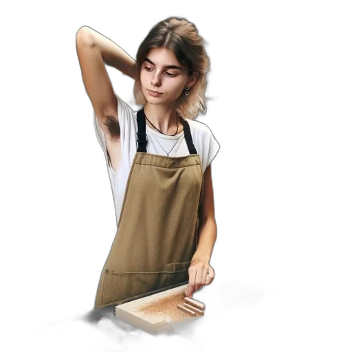 dress, staff, jewelry, photorealistic transparent PNG cut-out