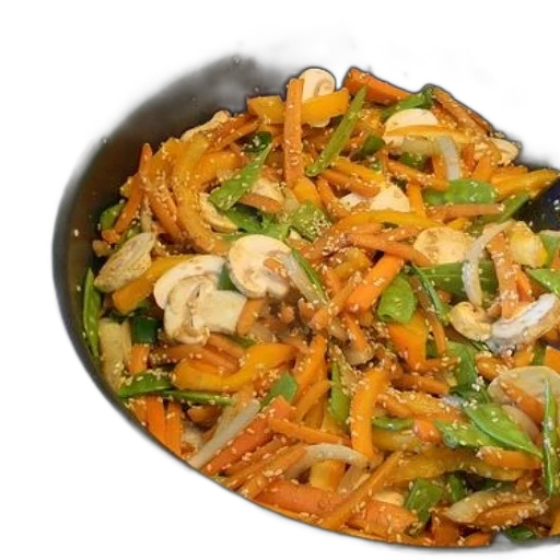 food, pan, stir-fried, vegetables transparent PNG cut-out