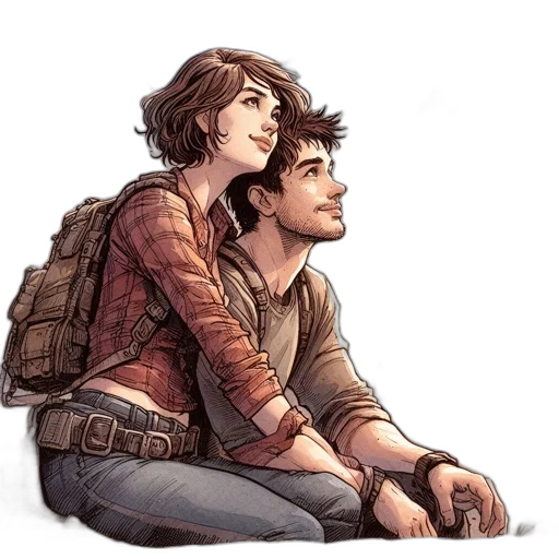concept art, comic book art, watercolor, fantasy art transparent PNG cut-out