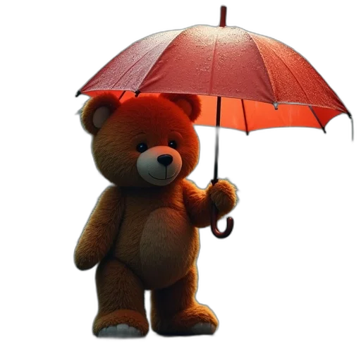 umbrella, photorealistic, 3d render, rain transparent PNG cut-out