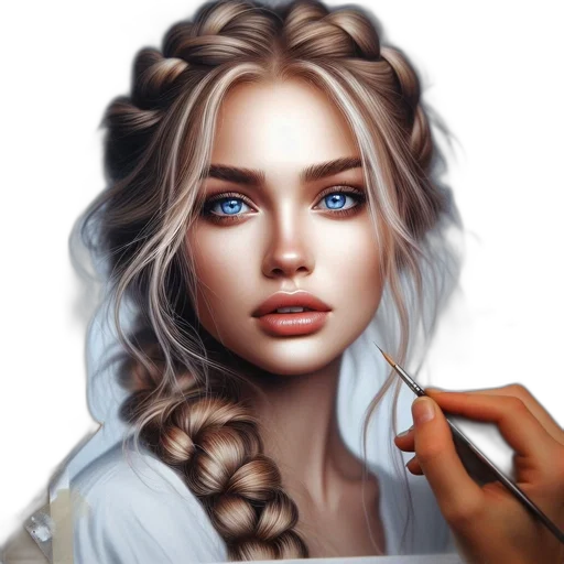 face, hair, jewelry, crown transparent PNG cut-out
