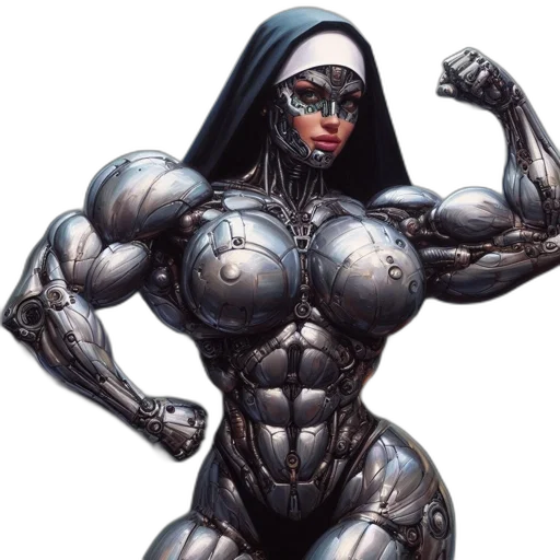 robot, weapon, jewelry, comic book art transparent PNG cut-out