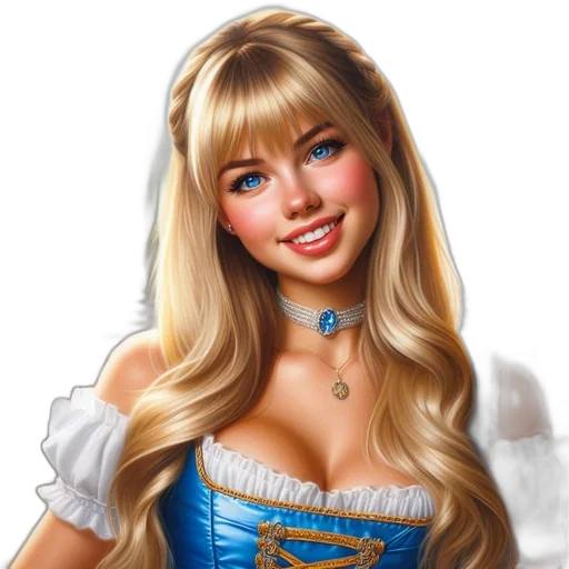 face, dress, fantasy art, photorealistic transparent PNG cut-out