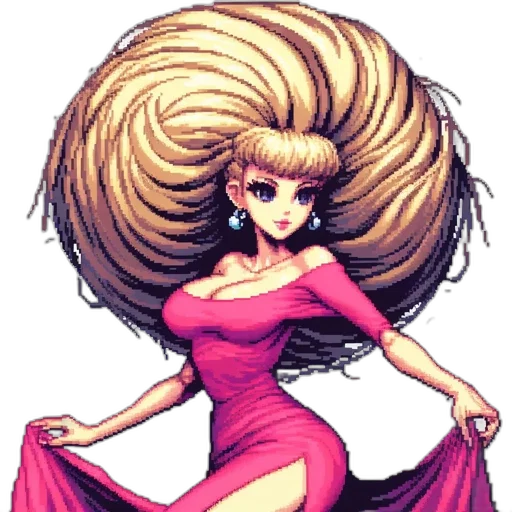 hair, dress, staff, crown transparent PNG cut-out