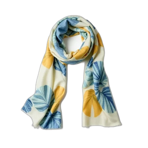 blue, golden, white, scarf transparent PNG cut-out