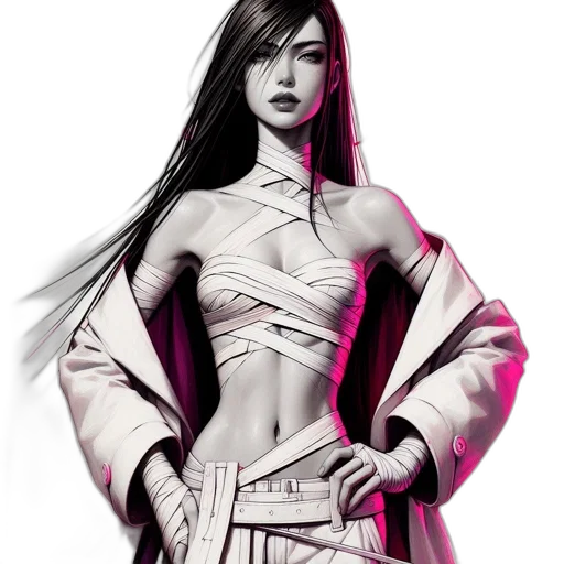 dress, jacket, comic book art, concept art transparent PNG cut-out