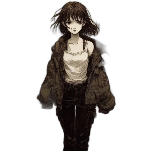 jacket, dress, creature, face transparent PNG cut-out