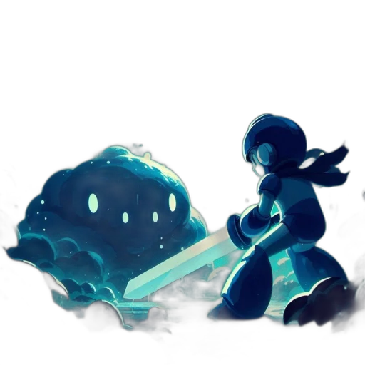 robot, sword, weapon, creature transparent PNG cut-out