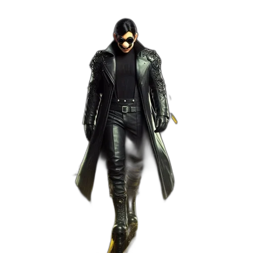 jacket, weapon, concept art, cyberpunk transparent PNG cut-out
