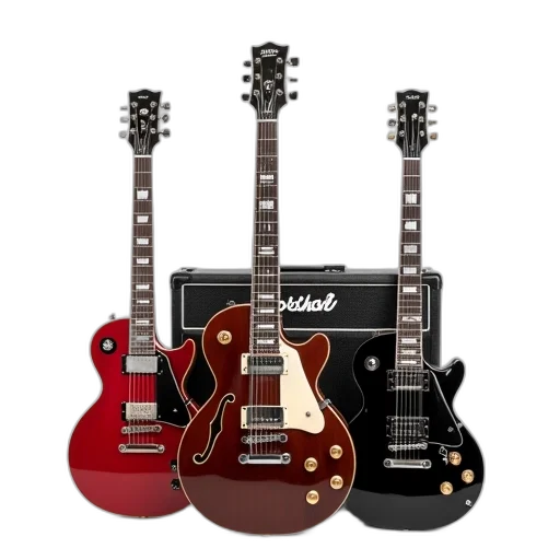 red, guitars, amps, rock transparent PNG cut-out