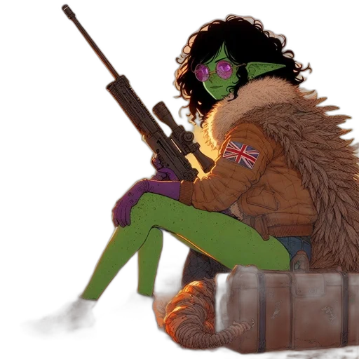 jacket, weapon, concept art, comic book art transparent PNG cut-out