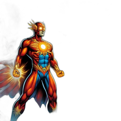 comic book art, concept art, two, superheroes transparent PNG cut-out