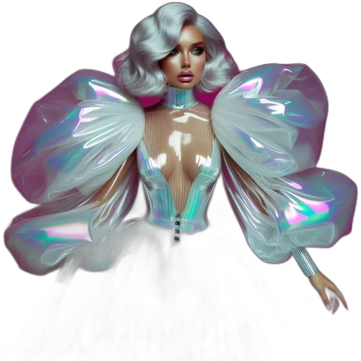 hair, concept art, fantasy art, vaporwave transparent PNG cut-out
