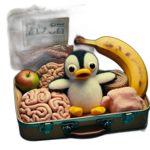 food, concept art, 3d render, vintage transparent PNG cut-out