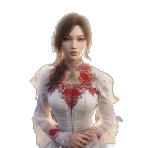 dress, face, jewelry, flower transparent PNG cut-out