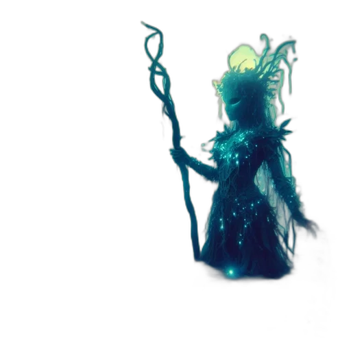 creature, staff, mask, dress transparent PNG cut-out