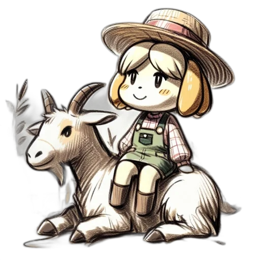 animal, hat, staff, weapon transparent PNG cut-out