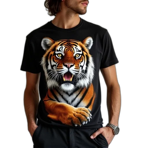 animal, photorealistic, fantasy art, tiger transparent PNG cut-out