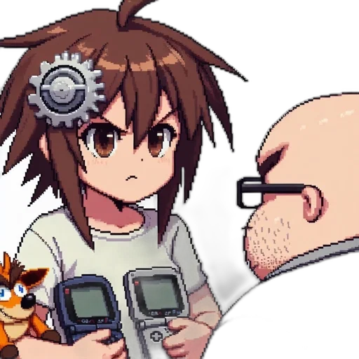 weapon, staff, hair, robot transparent PNG cut-out