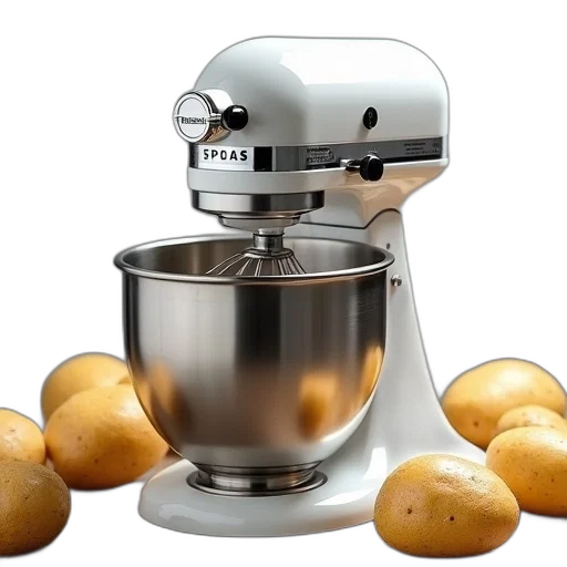 food, robot, photorealistic, stainless transparent PNG cut-out