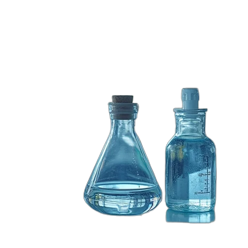 bottle, 3d render, photorealistic, blue transparent PNG cut-out