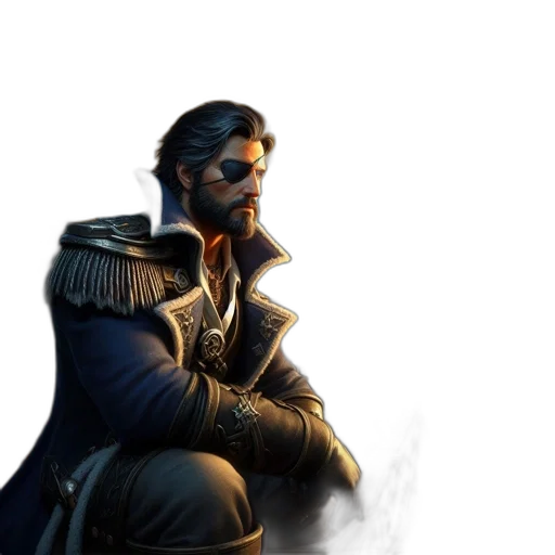 jacket, staff, concept art, fantasy art transparent PNG cut-out