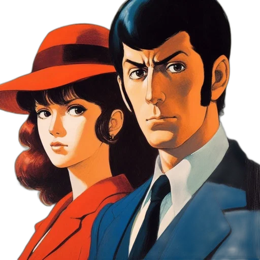 jacket, face, hat, comic book art transparent PNG cut-out