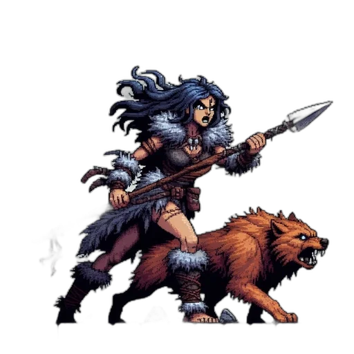weapon, staff, animal, fantasy art transparent PNG cut-out